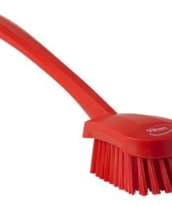 Vikan Hard long Handle Washing Brush Red 415mm
