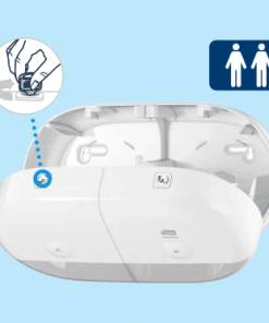 Alternative view of T9 Tork SmartOne® Twin Mini Toilet Roll Dispenser - White
